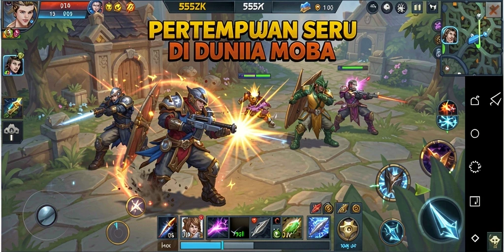 Tangkapan layar gameplay MOBA yang menarik di 555ZK.