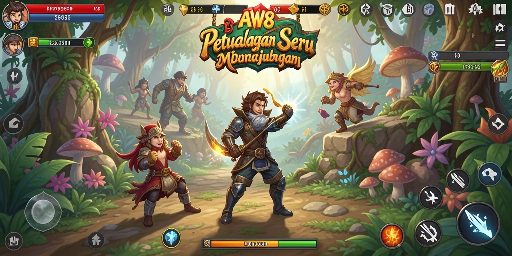 Tampilan gameplay seru dalam dunia petualangan yang luas.
