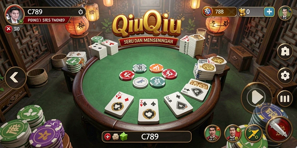 Tangkapan layar gameplay C789 menunjukkan keseruan bermain QiuQiu.