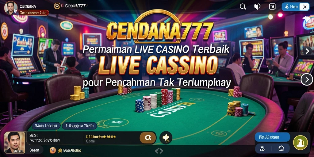 Tampilan gameplay CENDANA777 dengan dealer profesional di Live Casino.