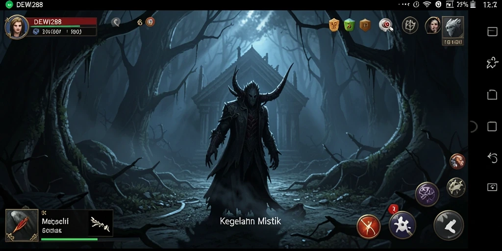 Gambaran gameplay DEWI288 yang menegangkan dalam suasana Horror.