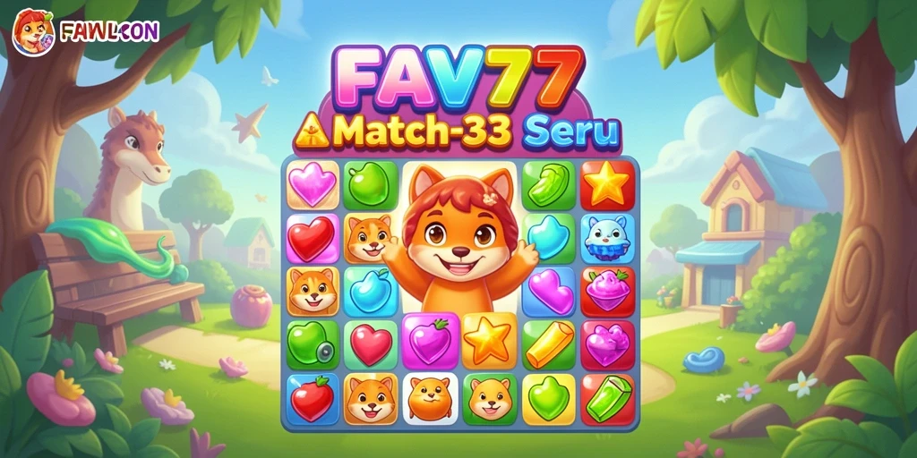 Tampilan permainan Match-3 dengan permata berwarna cerah dan tantangan seru.