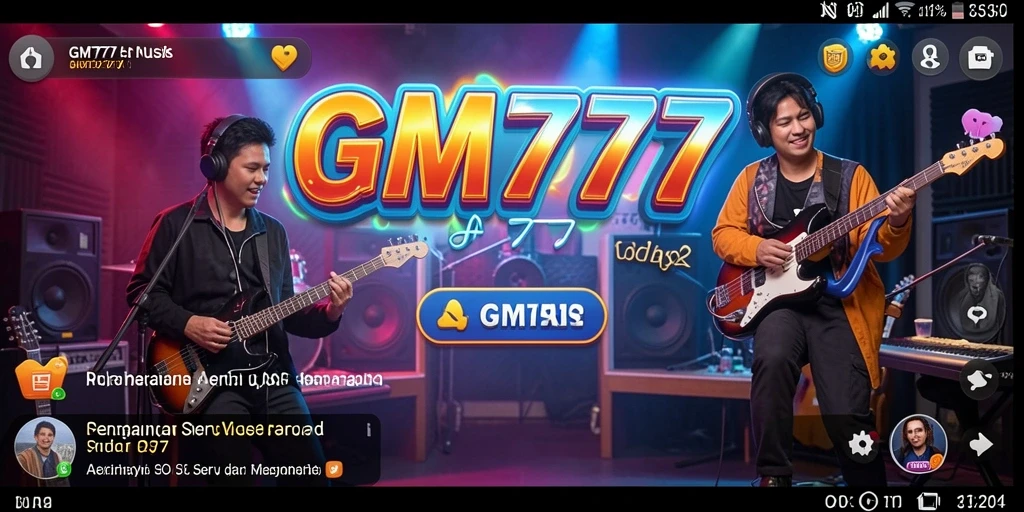 Screenshot gameplay GM777 menampilkan keseruan bermain musik yang menantang.