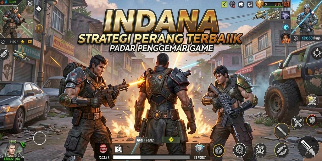 Screenshot gameplay INDAAA menampilkan pertempuran strategi yang intens.