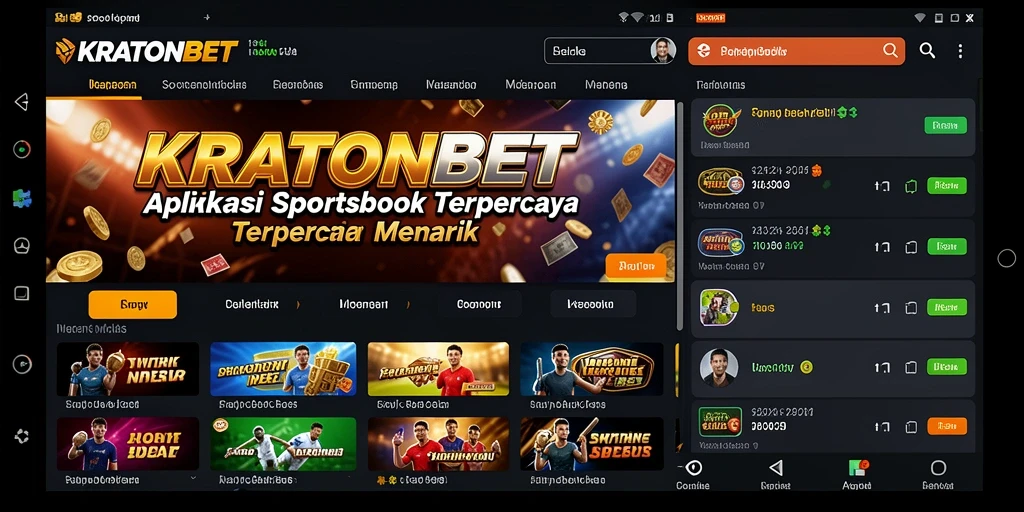 Tampilan dynamic gameplay Sportsbook KRATONBET yang menarik dan interaktif.