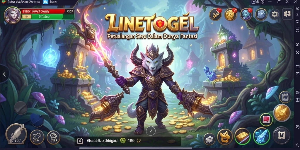 Tangkapan layar utama LINETOGEL menampilkan aksi seru dalam gameplay petualangan.