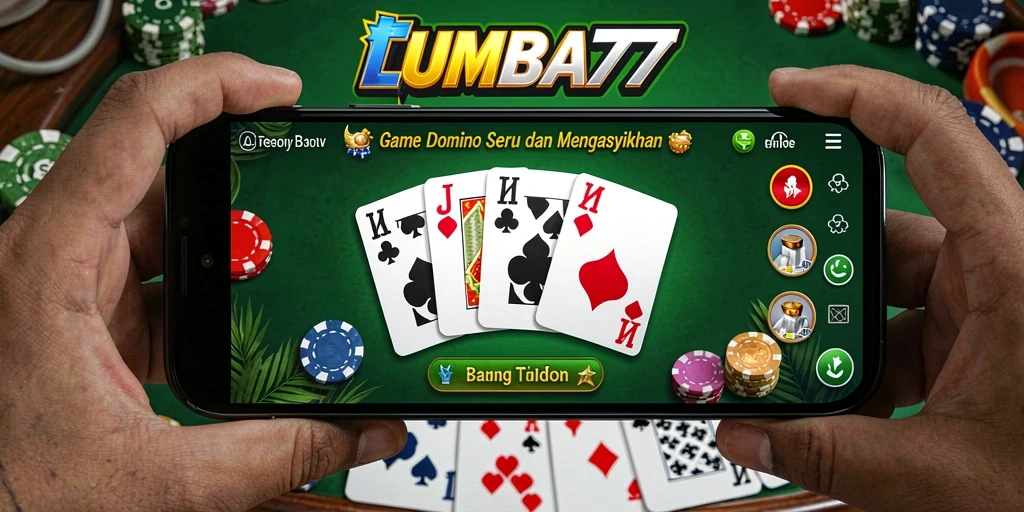 Screenshot utama LUMBA77 menampilkan gameplay seru Domino.