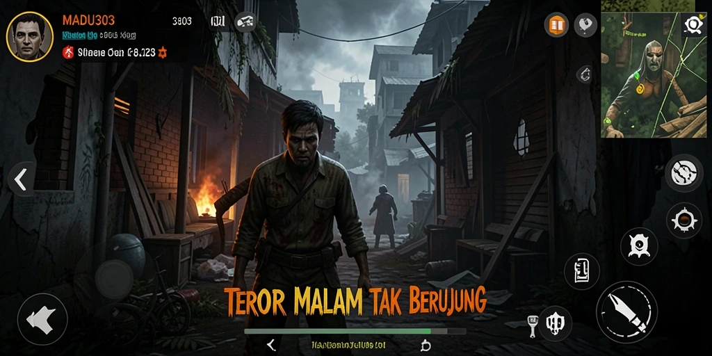 Screenshot menampilkan gameplay mencekam di MADU303.