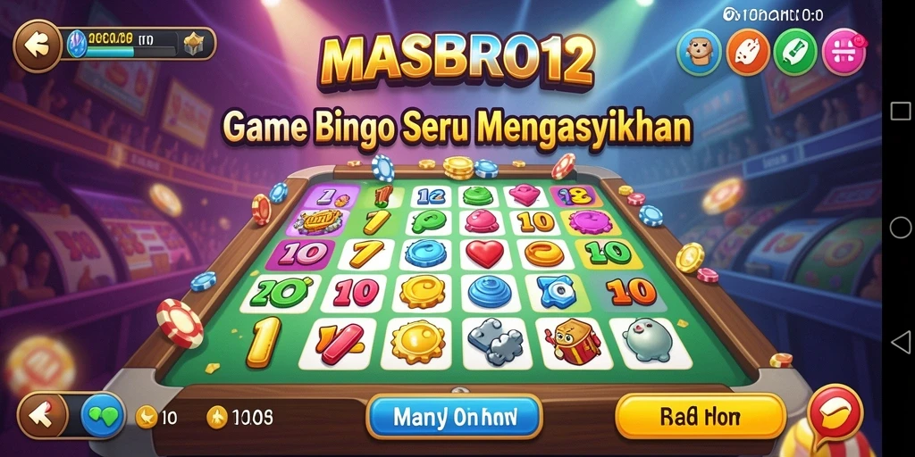 Tampilan gameplay Bingo yang menegangkan di MASBRO12.