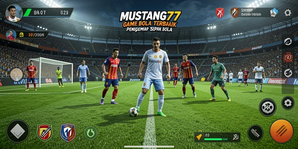 Tangkapan layar <strong>MUSTANG77</strong> menampilkan laga sepak bola yang intens.