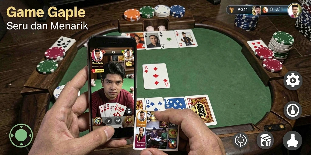 Tampilan gameplay PG11 yang menarik dalam permainan Gaple.