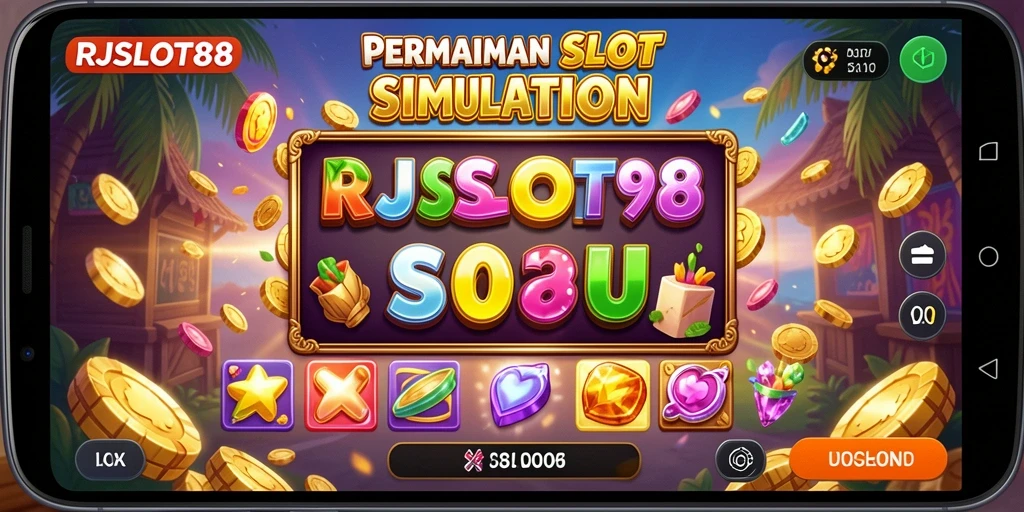 Screenshot gameplay RJSLOT88 dengan mesin slot yang menarik.