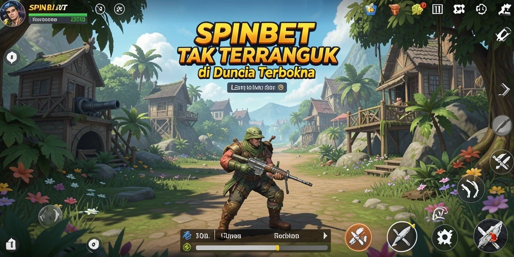Screenshot gameplay SPINBET yang menampilkan dunia terbuka yang luas.
