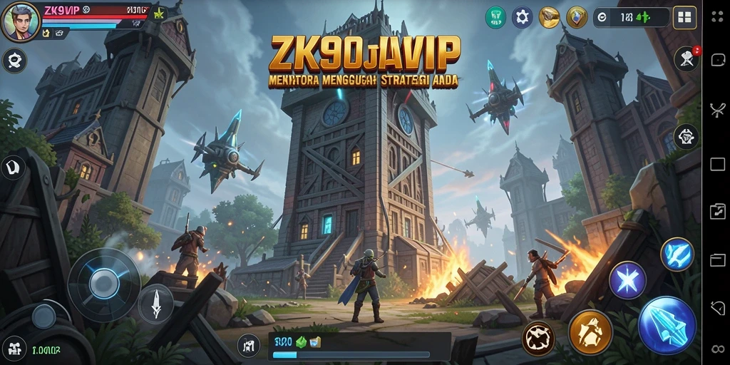 Tampilan seru dari gameplay ZK9VIP di dalam Tower Defense.
